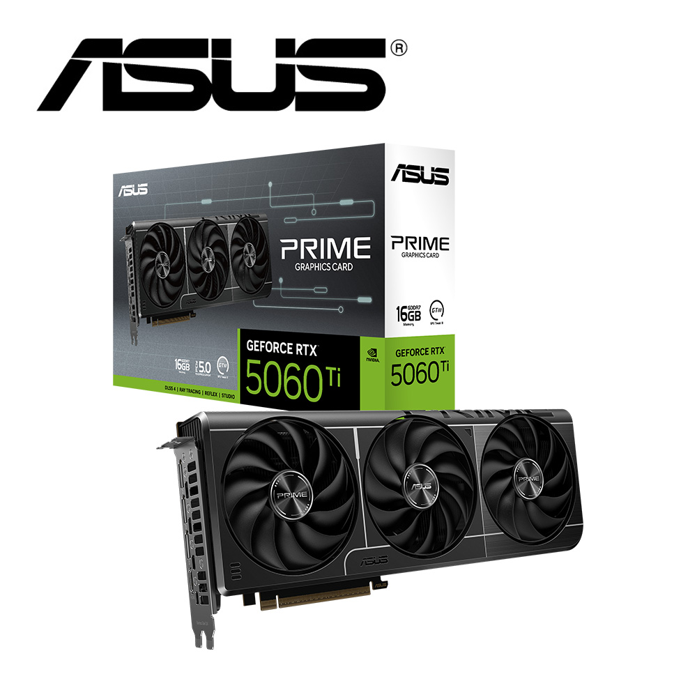 ASUS 華碩 PRIME-RTX5060Ti-16G 顯示卡+華碩 MAX GAMING LC 360 ARGB LCD BK 水冷