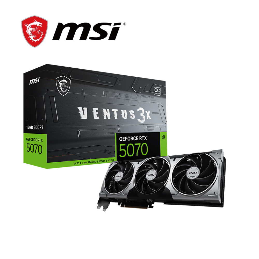 MSI 微星 RTX 5070 12G VENTUS 3X OC+酷碼 Elite Liquid 360 ARGB 黑 水冷+華擎 Steel Legend 750W 黑 金牌