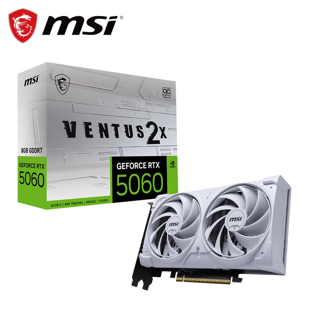 MSI 微星 RTX 5060 8G VENTUS 2X OC WHITE 顯示卡+喬思伯 TG-240 白色 水冷