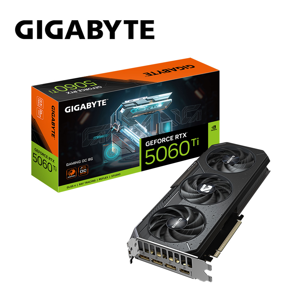 GIGABYTE 技嘉 RTX 5060 Ti GAMING OC 8G 顯示卡+技嘉 B860M H 主機板+美光 PRO D5 16G 6000 超頻 黑散熱片