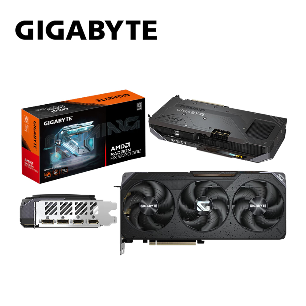 GIGABYTE 技嘉 RX9070GRE GAMING OC 12G 顯示卡+技嘉 B850M FORCE WIFI6E V2 主機板+十銓 MP44Q 1TB/Gen4 M.2 SSD
