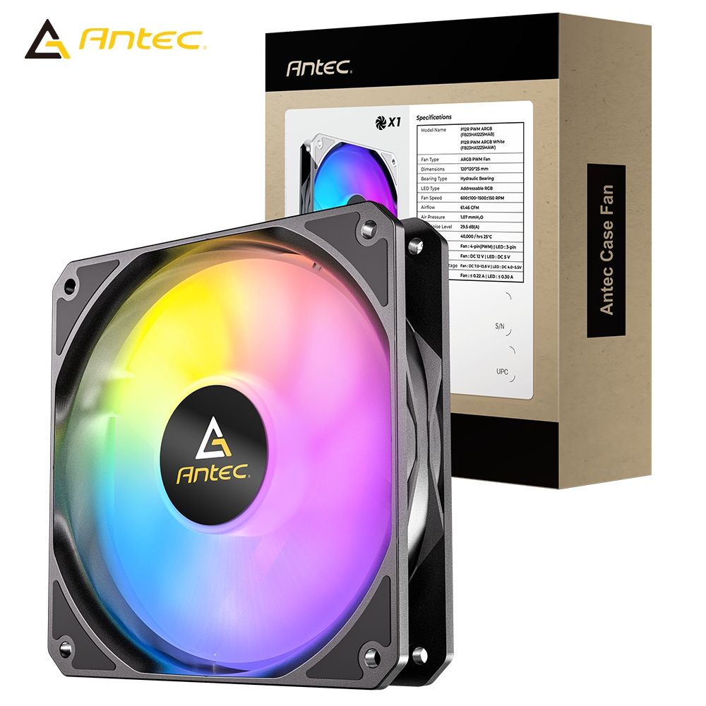 Antec 安鈦克 P12R PWM ARGB 12cm 反葉風扇 (黑)