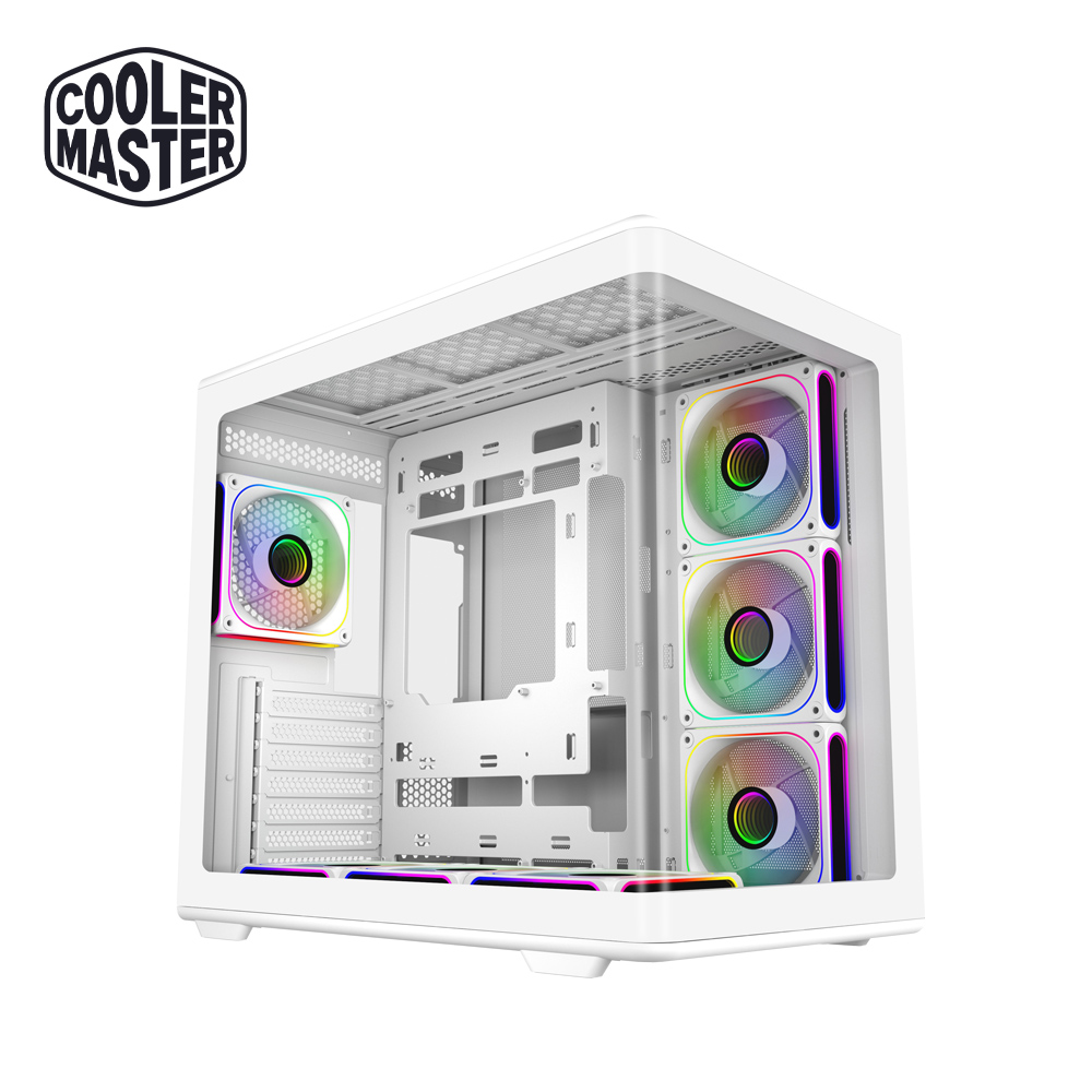 Cooler Master 酷碼 Elite 600 電腦機殼(白色)/曲面鋼化玻璃/顯卡長42.5/CPU高16