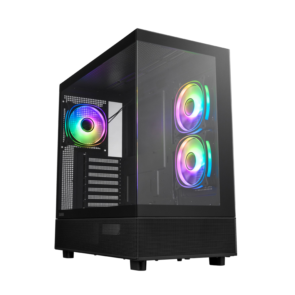 SAMA 先馬SAK736(B) 幻境界(黑) ATX 海景房電腦機殼(支援Type-C