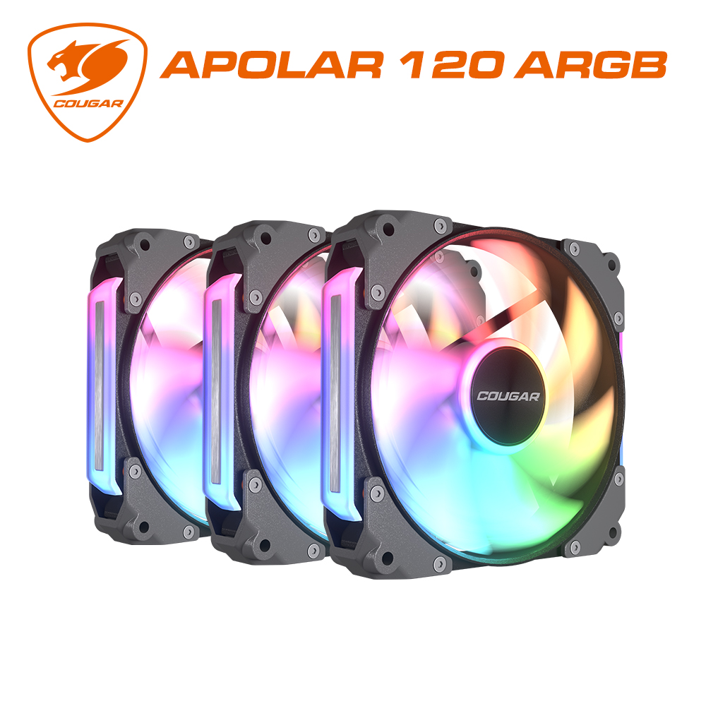 COUGAR 美洲獅 APOLAR 120 ARGB 黑色 三件組 散熱風扇 機殼風扇
