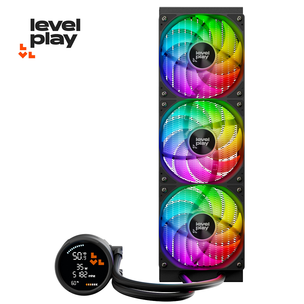 Levelplay 銳玩 COMBAT 360 HUD 數顯版 360mm ARGB 水冷 黑