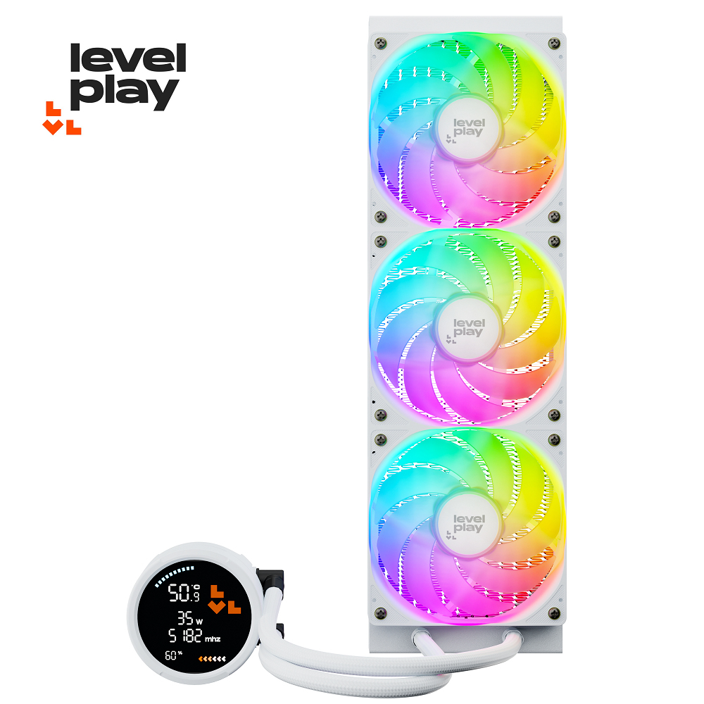 Levelplay 銳玩 COMBAT 360 HUD 數顯版 360mm ARGB 水冷 白