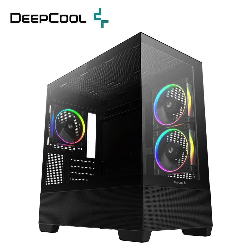 DEEPCOOL 九州風神 CG380 3F M-ATX 海景房 ARGB 風扇 背插式 360 水冷排 電腦機殼