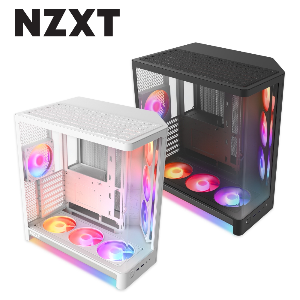 NZXT 恩傑 H6 RGB+雙艙一體式曲面玻璃機殼(ATX/10風扇位/電競/電腦機殼)