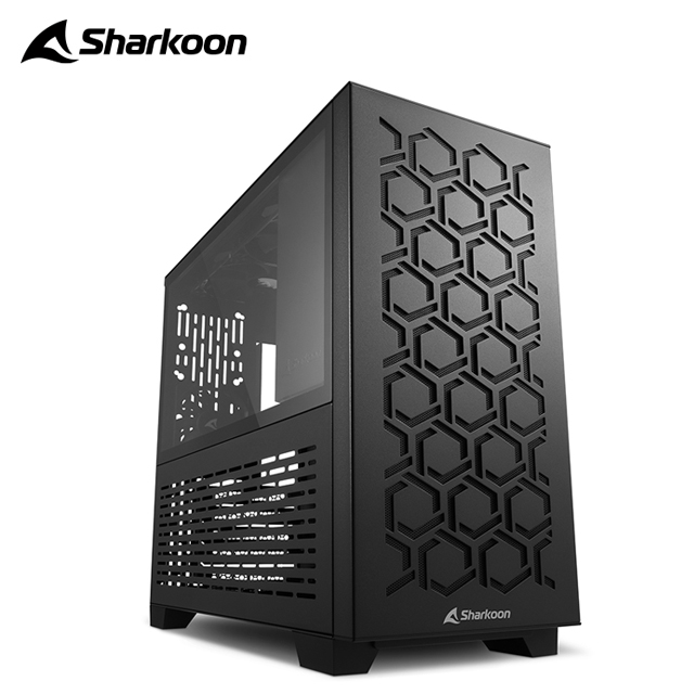 Sharkoon 旋剛 MS-Y1000 bk 玻璃側板 M-ATX 四風扇 電腦機殼