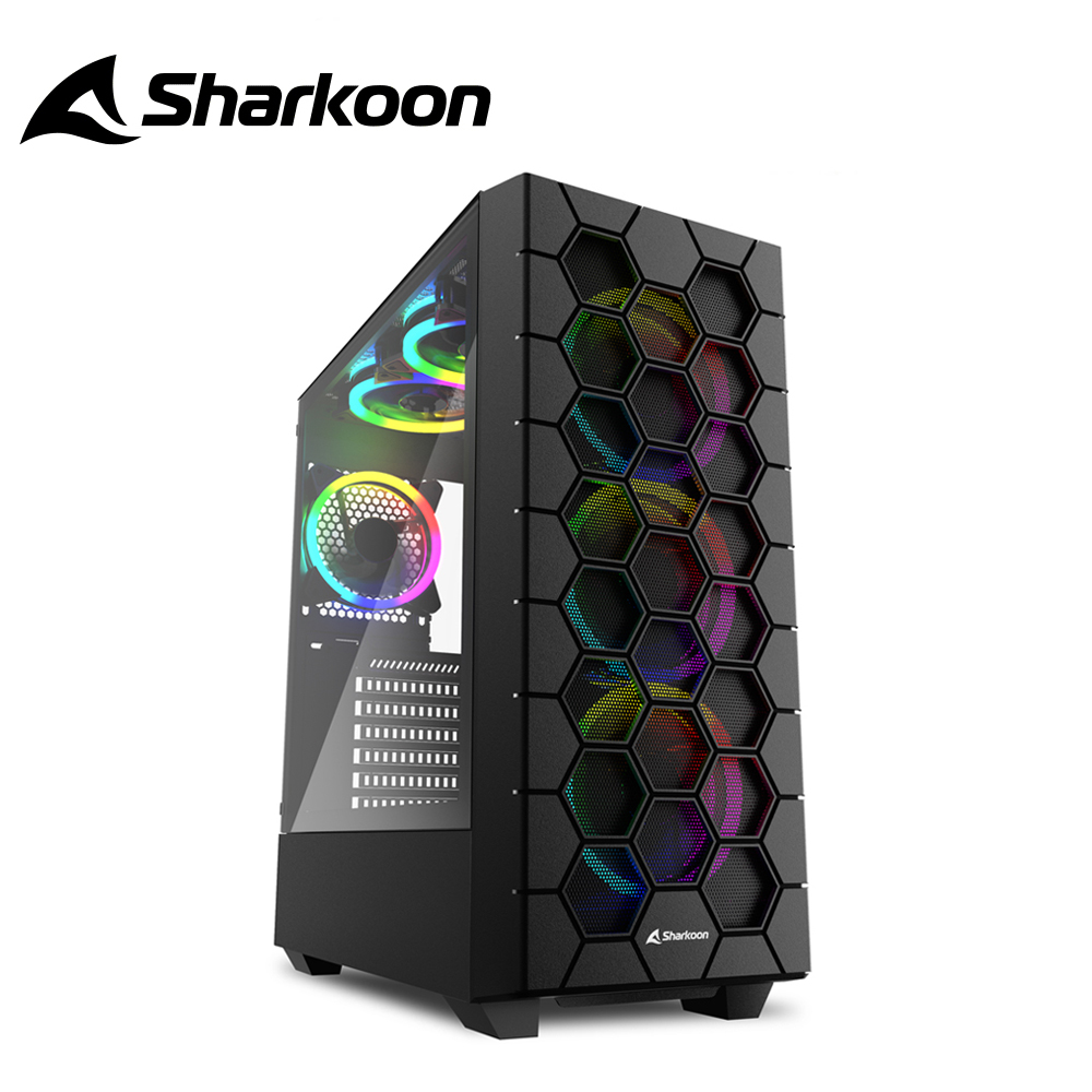 Sharkoon 旋剛 德國 RGB HEX ARGB風扇 x6 / TYPE-C ATX 電腦機殼