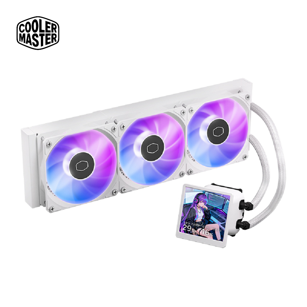 Cooler Master 酷碼 MasterLiquid Core LCD 360 ARGB 水冷散熱器 白色