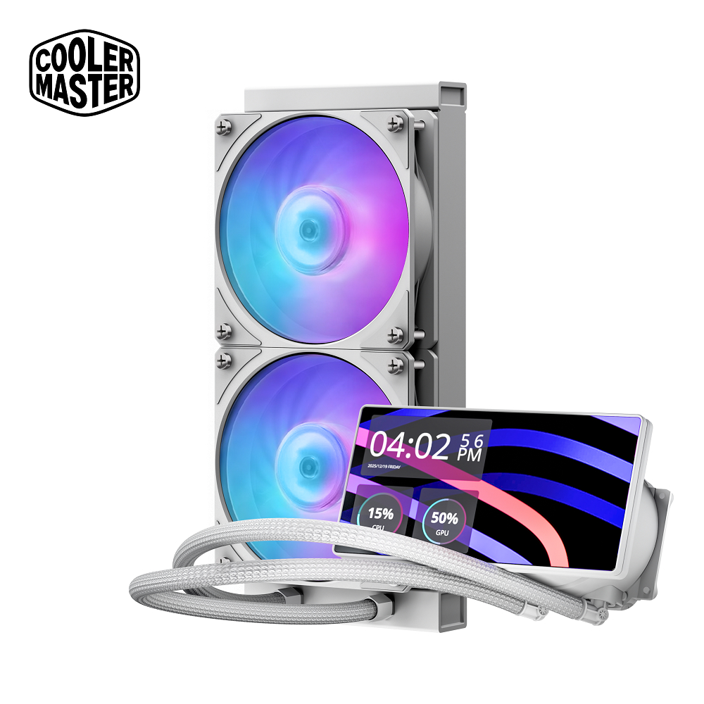 Cooler Master 酷碼 MasterLiquid Core LCD 240 6吋螢幕 ARGB 水冷散熱器 白色