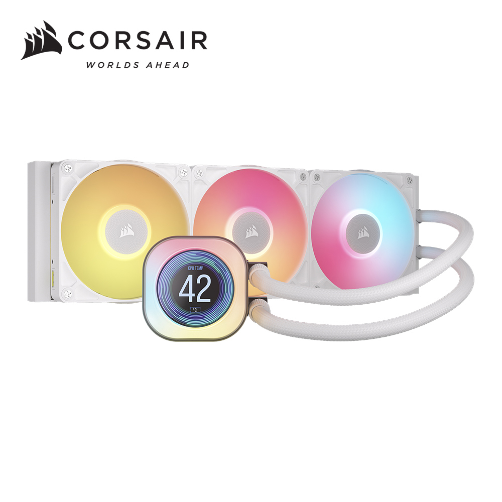 CORSAIR 海盜船 iCUE LINK TITAN LCD 360 RGB CPU水冷散熱器 (白)