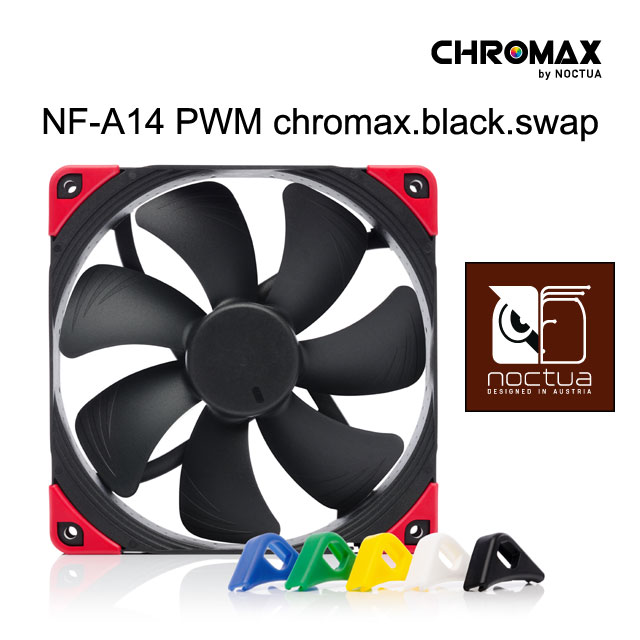 Ventilateur Noctua NF-A14 PWM Chromax.black.swap 140 Mm – Ultra-silencieux, Swap Couleurs, Haut Débit