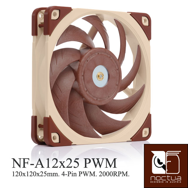 Noctua NF-A12x25 PWM SSO2 磁穩軸承AAO防震靜音扇