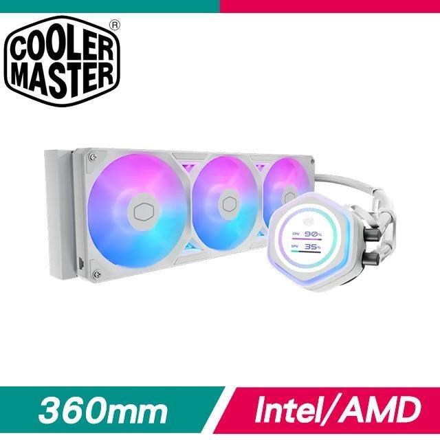 Cooler Master 酷碼 MasterLiquid 360 Atmos II LCD ARGB 白色版 水冷散熱器