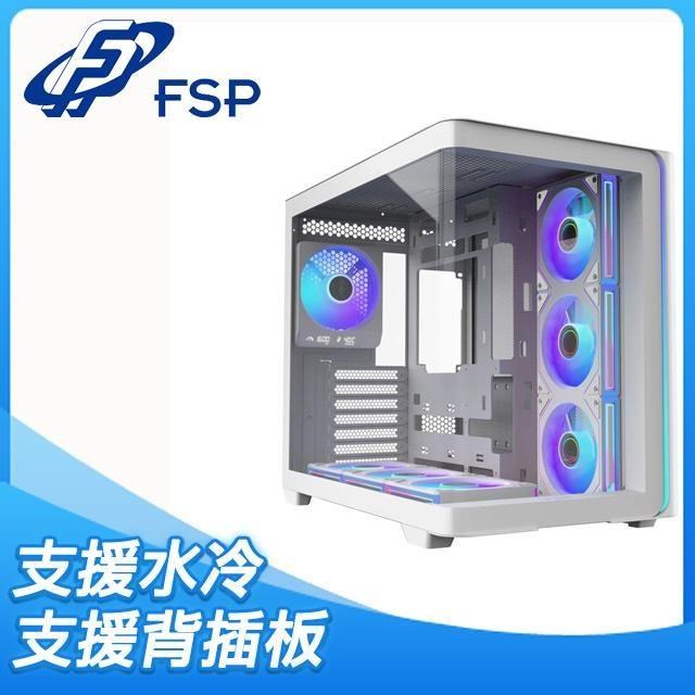 FSP 全漢 【M580 PRO】曲面全景玻璃透側 ATX機殼《白》