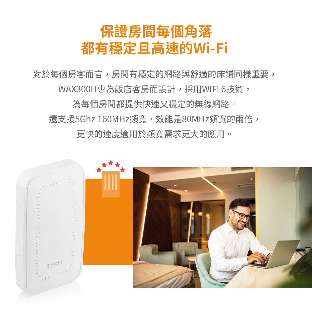 Zyxel 合勤 WAX300H MU-MIMO Wi-Fi6 AX3000 PoE 牆面嵌入式 無線基地台