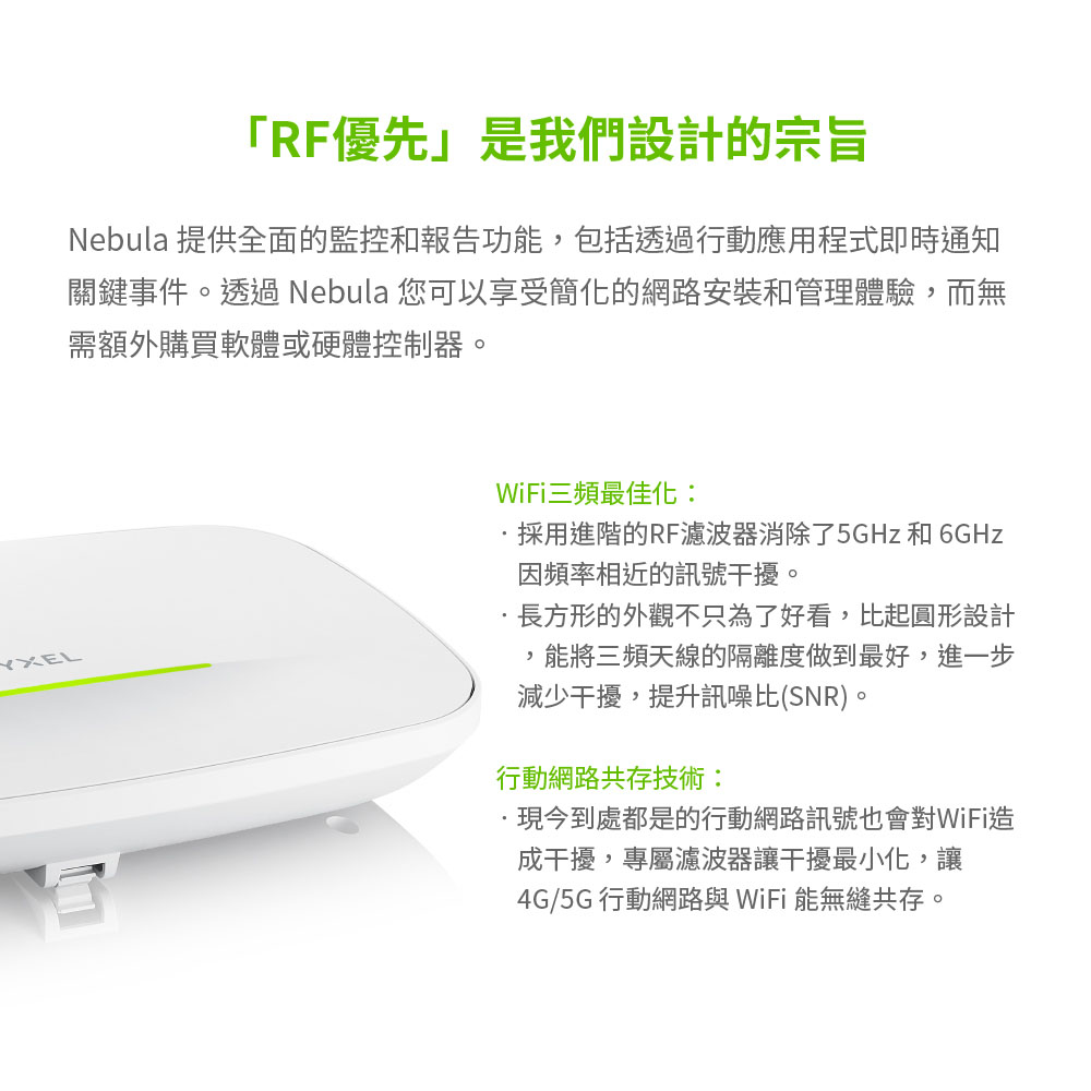 Zyxel 合勤 兆勤 NWA130BE 雙2.5G BE11000 三頻 Wi-Fi7 無線基地台 Nebula雲端管理