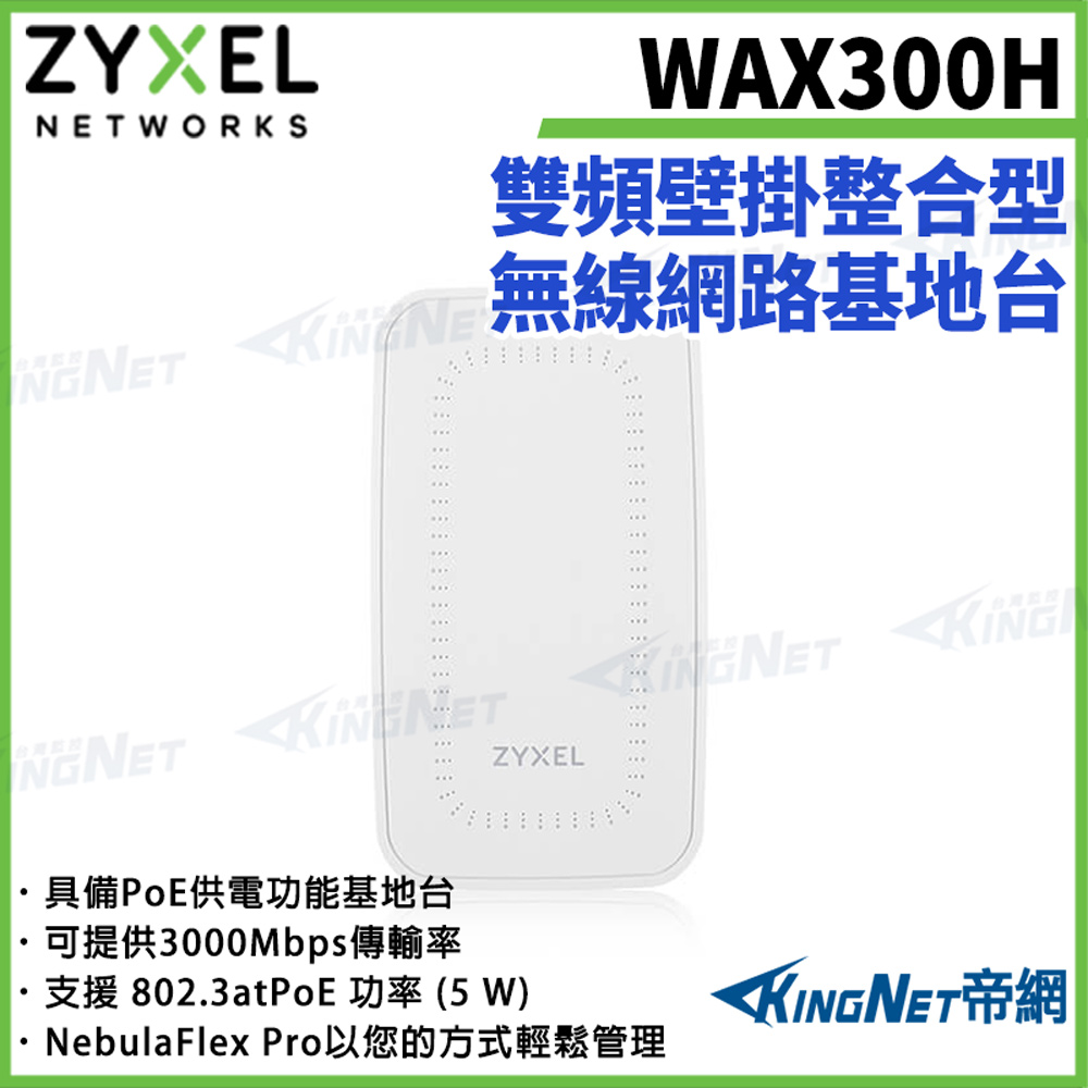 Zyxel 合勤 WAX300H AX3000 WiFi 6 雙頻壁掛式無線網路基地台NebulaFlex Pro 帝網監視器