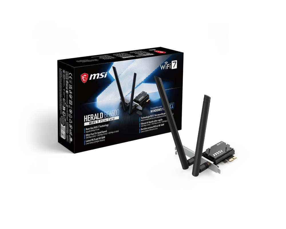 MSI 微星 HERALD BE6500 WiFi 7 PCIe Card 無線網卡