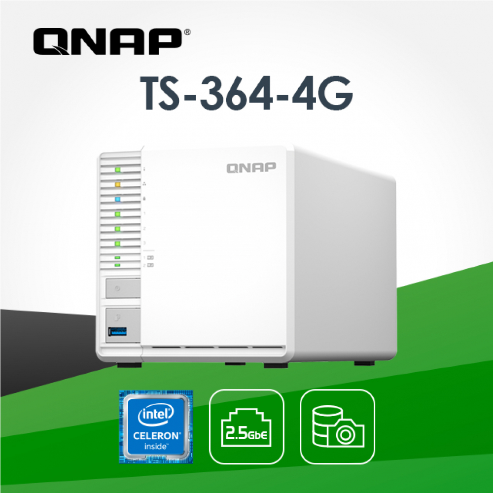 TS-364-8G 3Bay NAS 網路儲存伺服器(不含硬碟)