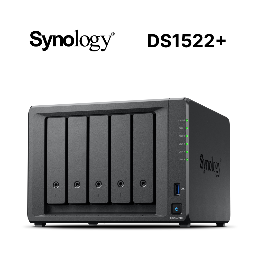 Synology 群暉 科技 DiskStation DS1522+ (5Bay/AMD/8GB) NAS 網路儲存伺服器 - PChome ...