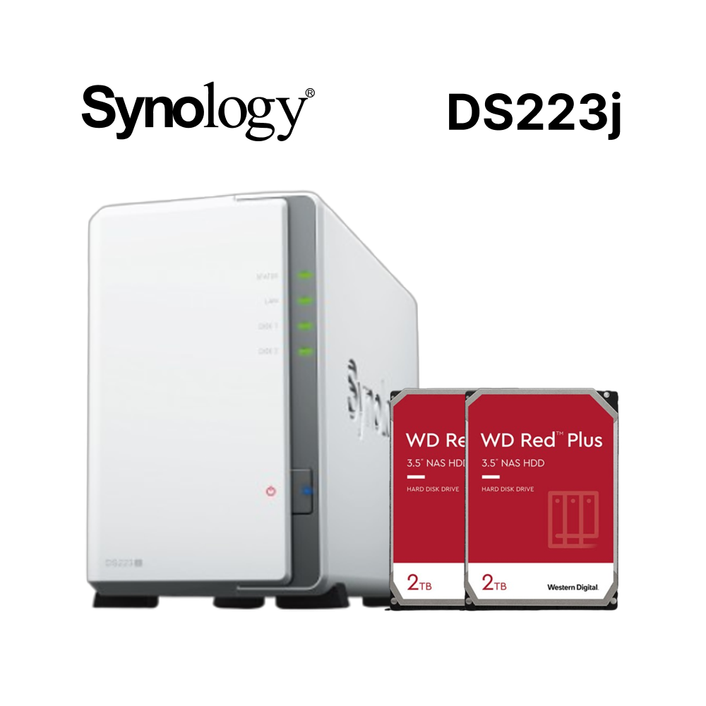 Synology 群暉[搭WD 紅標Plus 8TB*2] DS224+ 2Bay NAS - PChome 24h購物