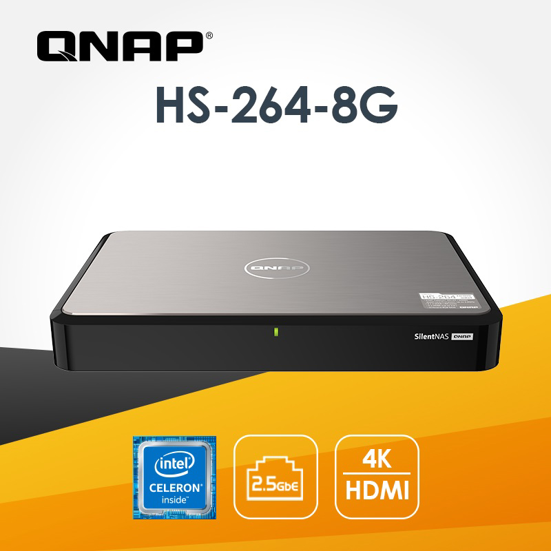 HS-264-8G 雙 2.5GbE NAS (2Bay/Intel/8G/無風扇) 網路儲存伺服器(不含硬碟)