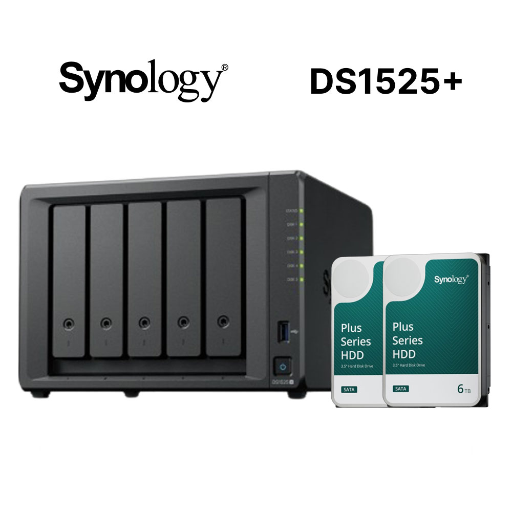 DiskStation DS1525+ (5Bay/AMD/8GB) NAS 網路儲存伺服器