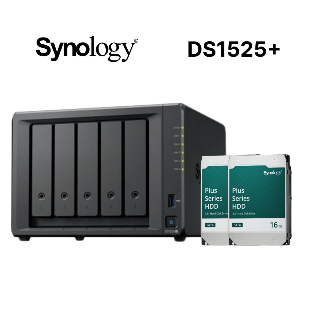 DiskStation DS1525+ (5Bay/AMD/8GB) NAS 網路儲存伺服器