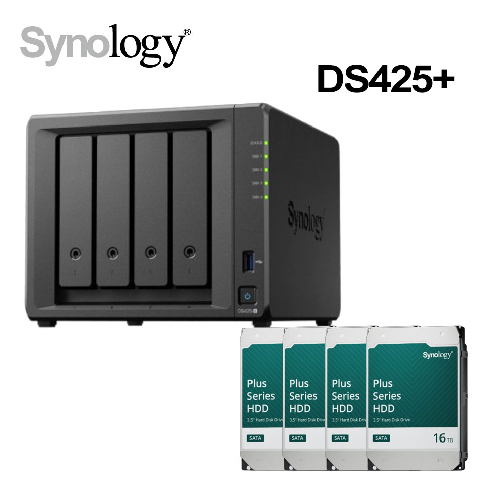 DiskStation DS425+ (4Bay/Intel/2GB) NAS 網路儲存伺服器