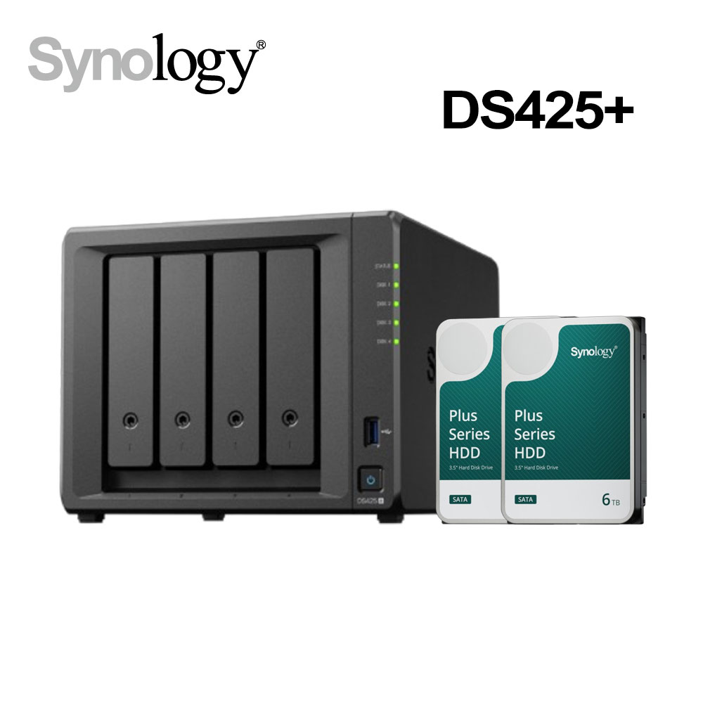 DiskStation DS425+ (4Bay/Intel/2GB) NAS 網路儲存伺服器