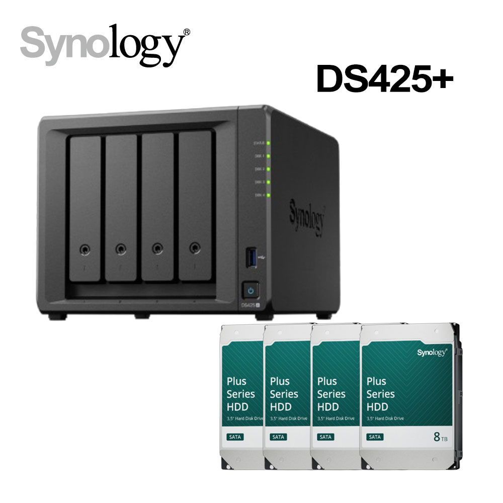 Synology 群暉 DiskStation DS425+ (4Bay/Intel/2GB) NAS 網路儲存伺服器（其他規格）