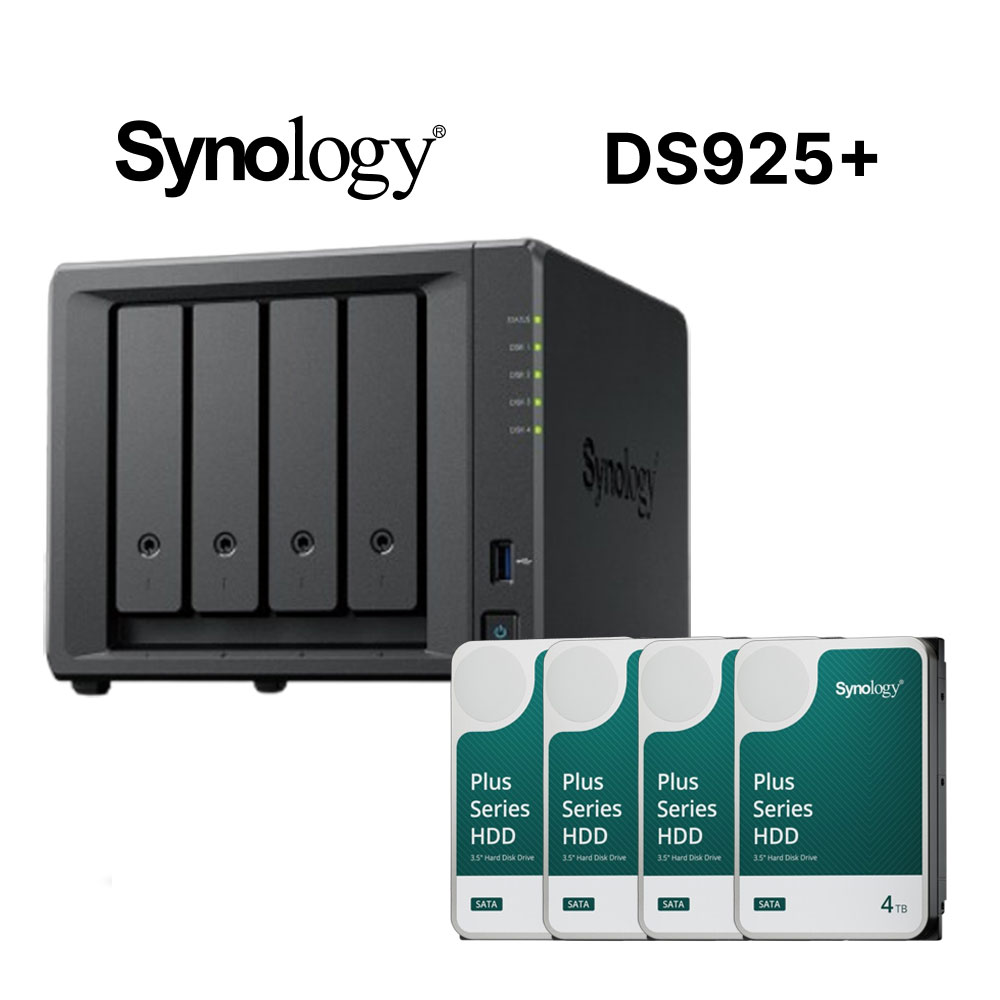 Synology 群暉 DiskStation DS925+ (4Bay/AMD/4GB) NAS 網路儲存伺服器（其他規格）