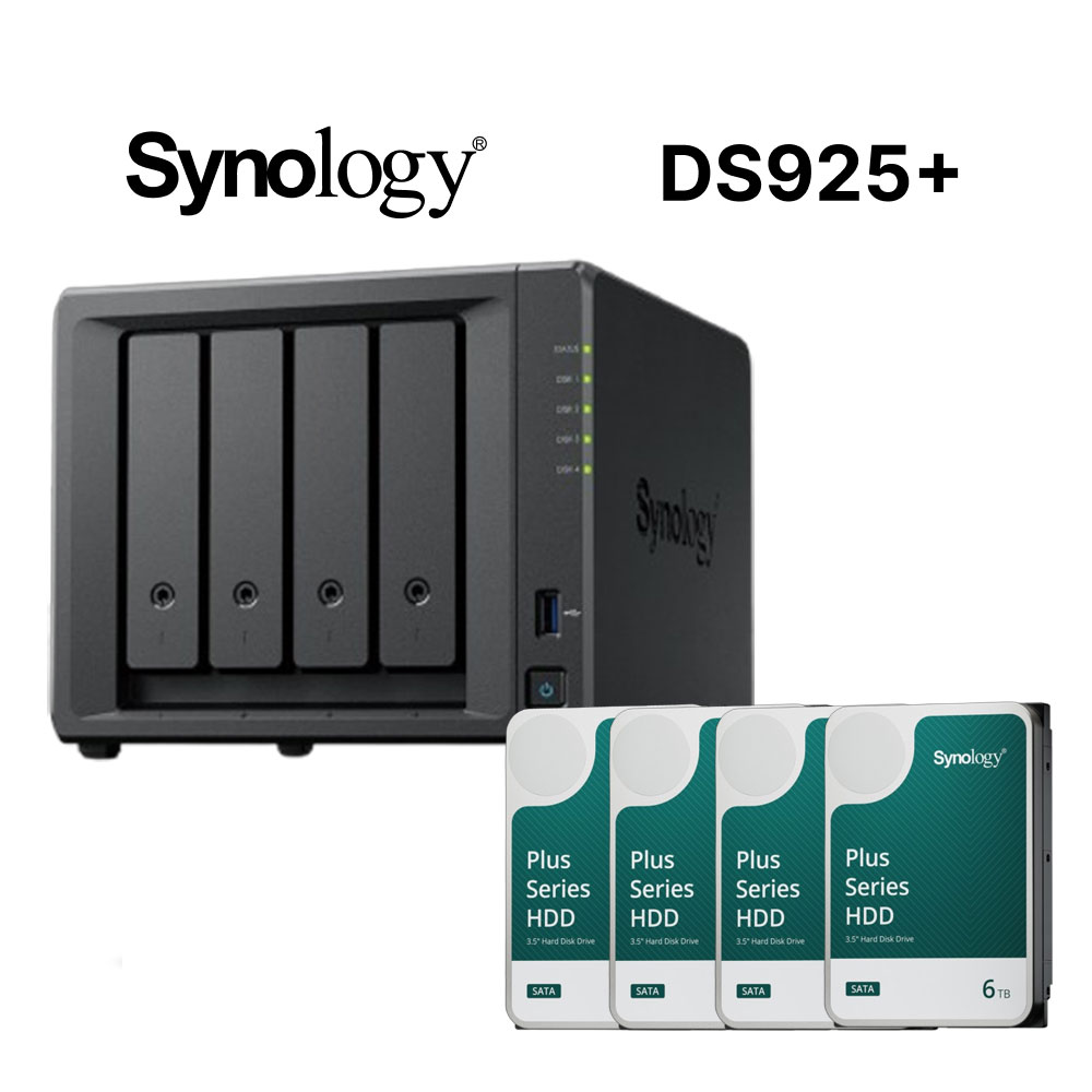 DiskStation DS925+ (4Bay/AMD/4GB) NAS 網路儲存伺服器