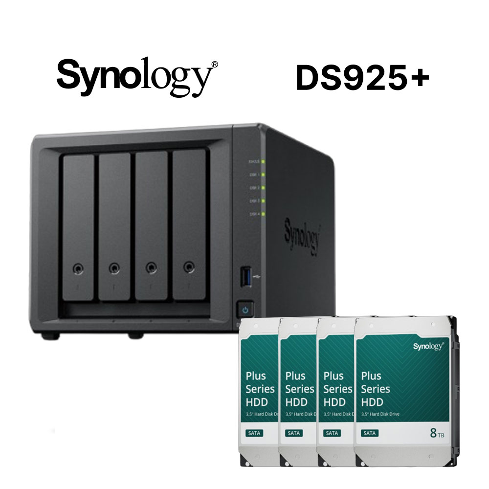 Synology 群暉 DiskStation DS925+ (4Bay/AMD/4GB) NAS 網路儲存伺服器