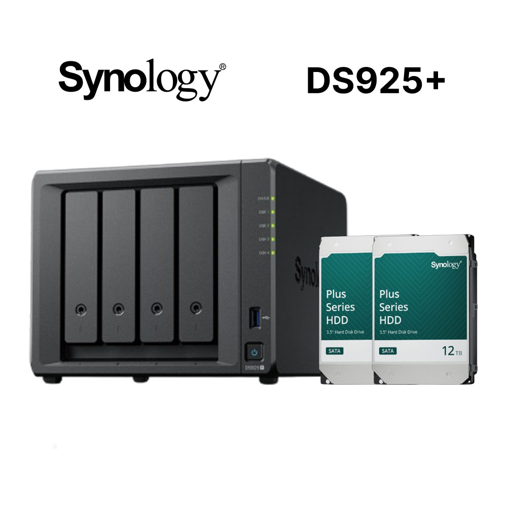 Synology 群暉 DiskStation DS925+ (4Bay/AMD/4GB) NAS 網路儲存伺服器