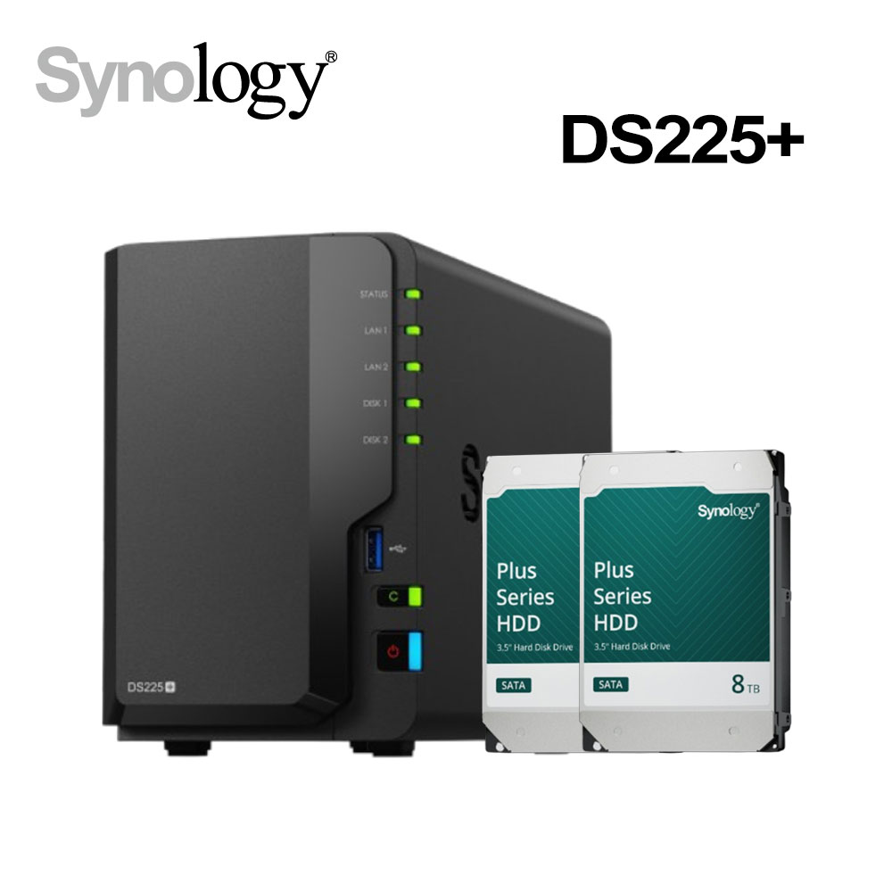 DiskStation DS225+ (2Bay/Intel/2GB) NAS 網路儲存伺服器