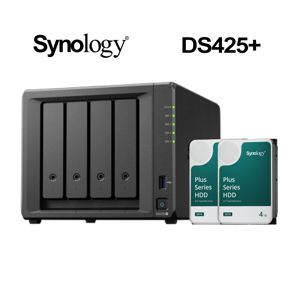 DiskStation DS425+ (4Bay/Intel/2GB) NAS 網路儲存伺服器