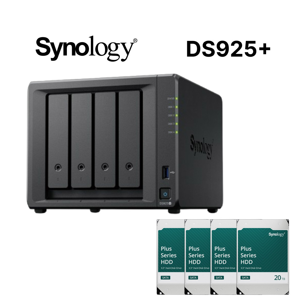 DiskStation DS925+ (4Bay/AMD/4GB) NAS 網路儲存伺服器