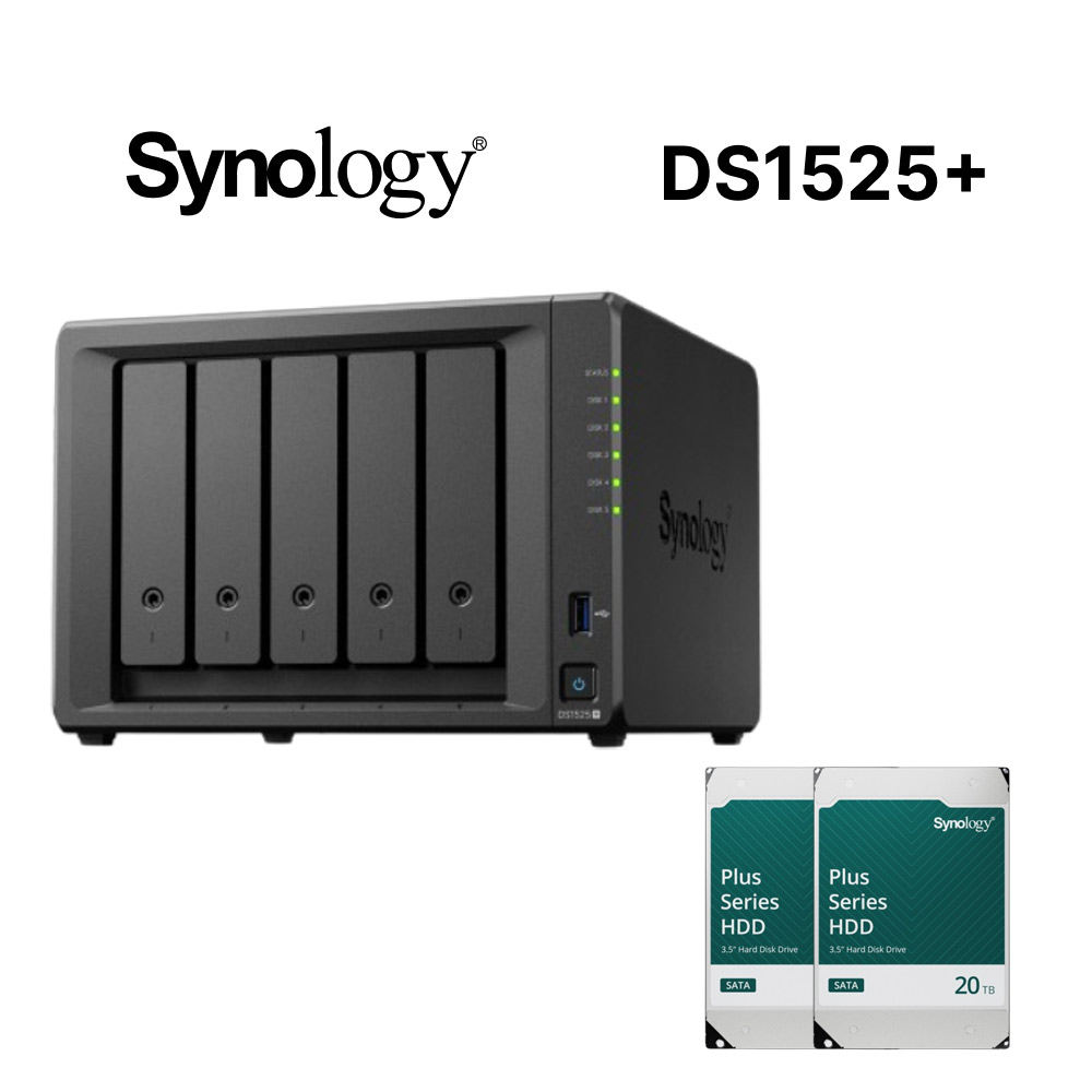 DiskStation DS1525+ (5Bay/AMD/8GB) NAS 網路儲存伺服器