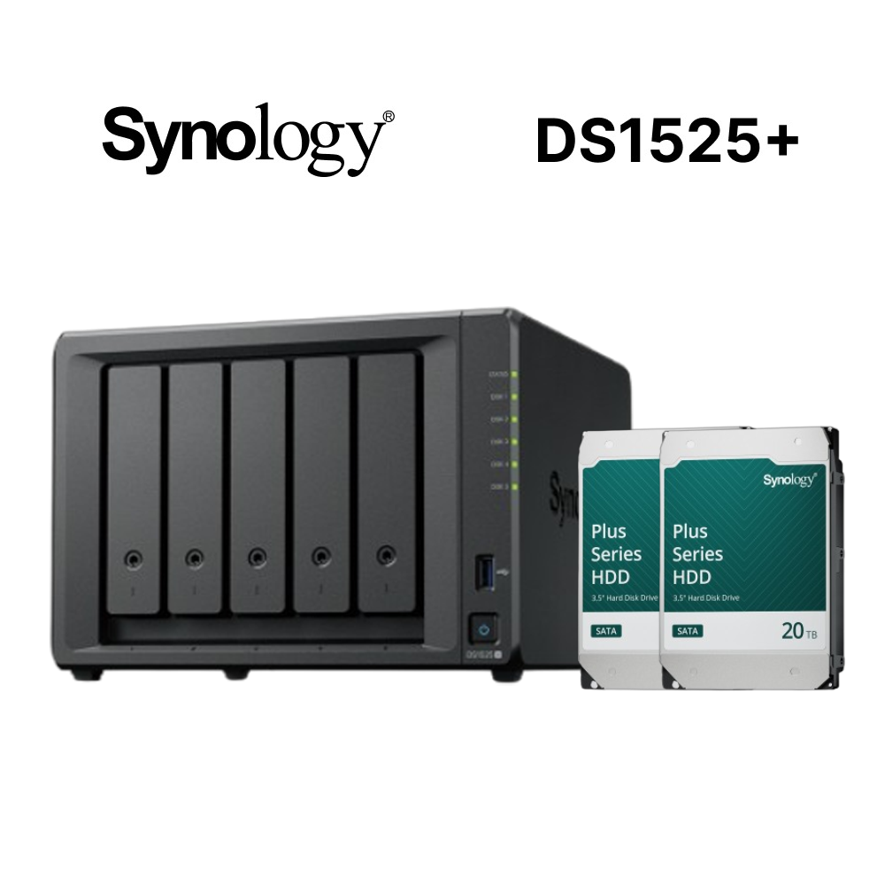 Synology 群暉 DiskStation DS1525+ (5Bay/AMD/8GB) NAS 網路儲存伺服器