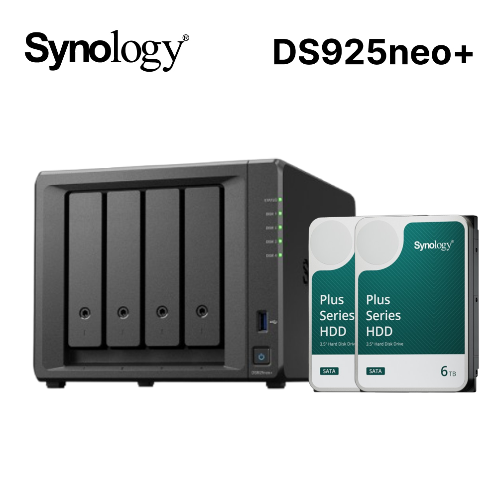 Synology 群暉 DS925neo+ 網路儲存伺服器