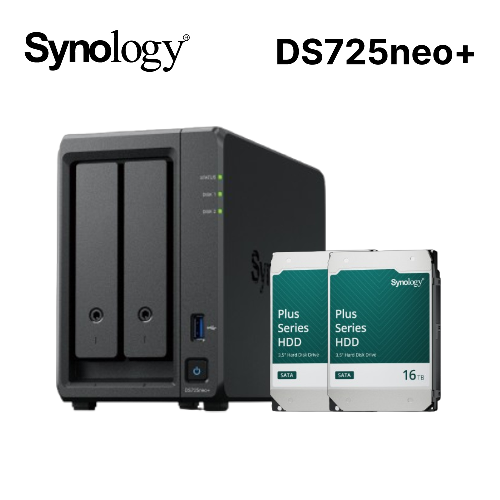 Synology 群暉 DS725neo+ 網路儲存伺服器