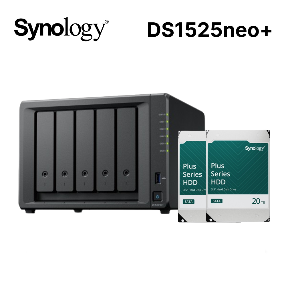 Synology 群暉 DS1525neo+ 網路儲存伺服器