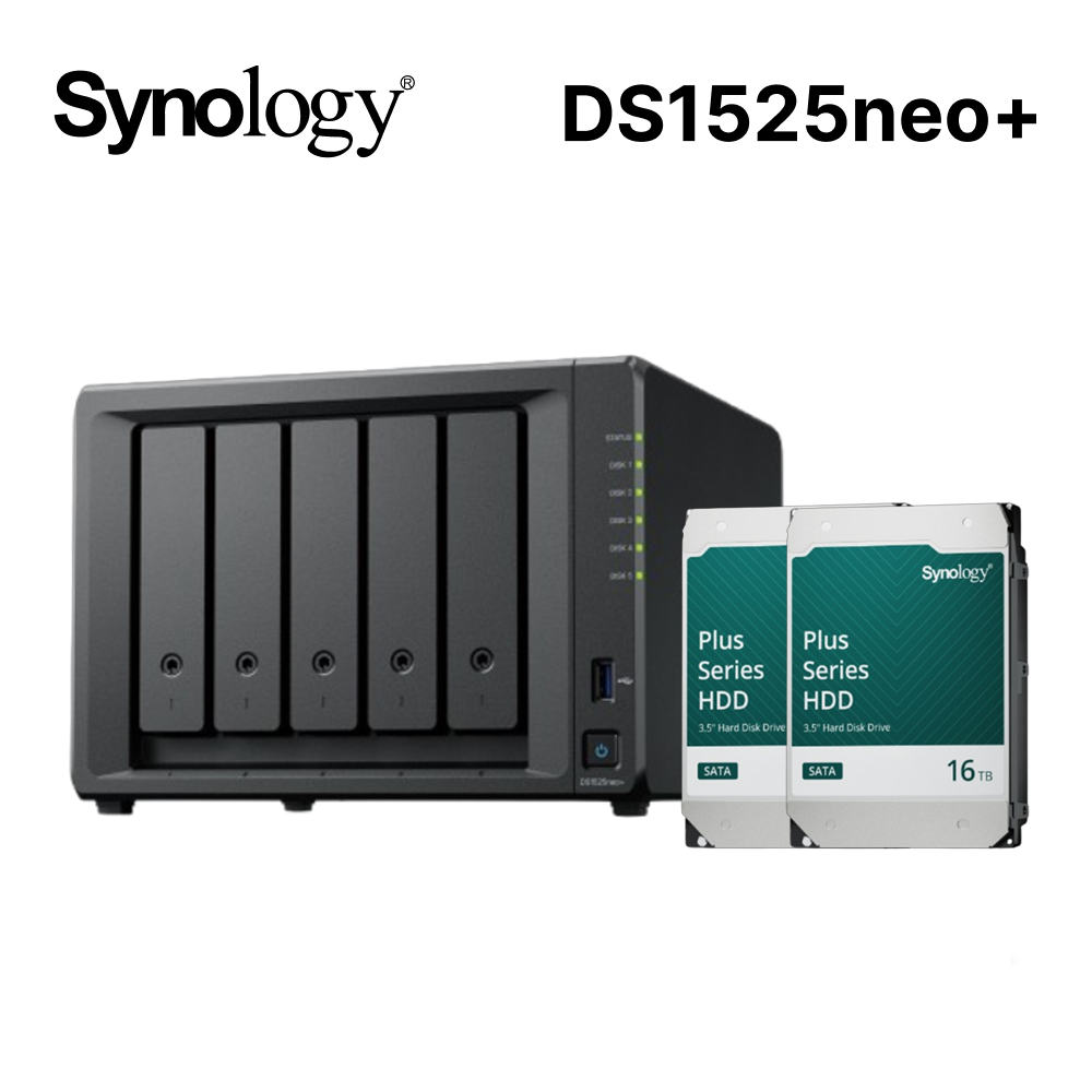 Synology 群暉 DS1525neo+ 網路儲存伺服器