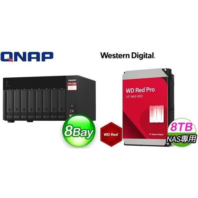 QNAP 威聯通 〈鈔省價〉TS-873A-8G NAS+WD 紅標 Pro 8TB NAS硬碟(X2)