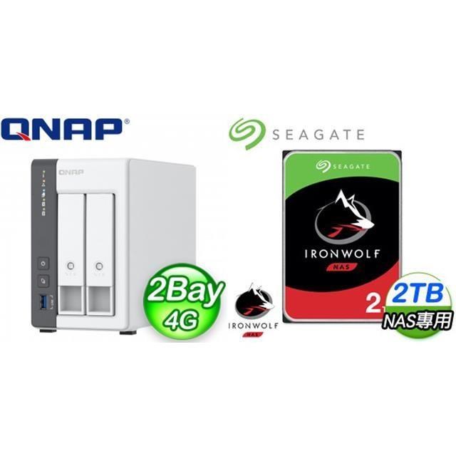 QNAP 威聯通 〈鈔省價〉TS-216G NAS+Seagate 那嘶狼 2TB NAS硬碟(X2)